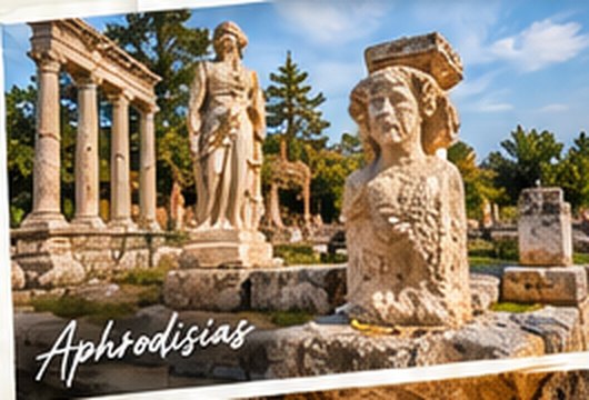 Sculpture and columns at Aphrodisias