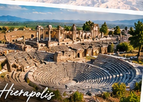 The theatre of Hierapolis above the travertines